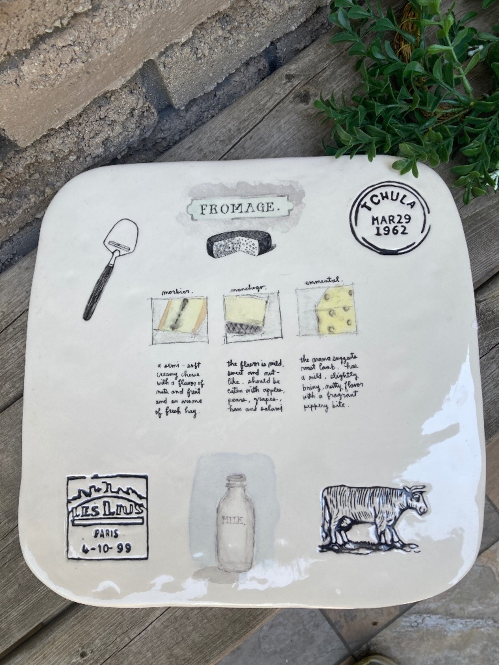 Rae Dunn Ceramic Cheese Serving Platter {NWT}